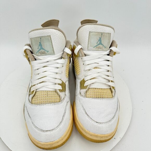 Nike Air Jordan 4 Retro Men Size 7Y Women 8.5 487724-118 Sand Linen Shoes - Picture 3 of 11